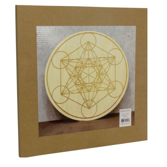 Sacred Geometry Metatron's Cube Wooden Crystal Grid 12 Inches Diameter - Picture 2 of 3